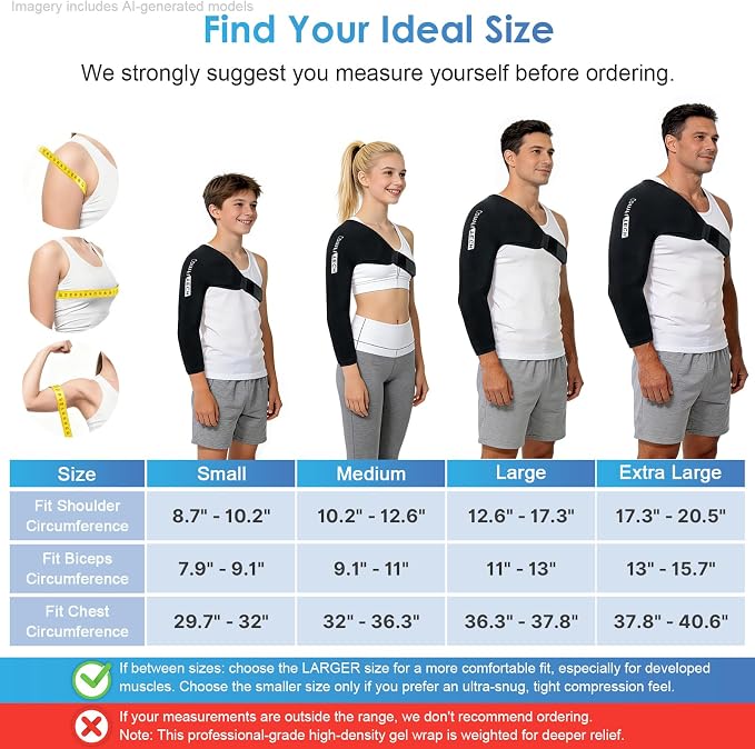 ComfiTECH Youth Shoulder Arm Ice Pack Wrap for Pitchers, Ice Arm Sleeve, S | Flexible Shoulder Ice Brace for Arm & Elbow, Cold Gel Application for Volleyball Player, Athlete & Throwing Recovery