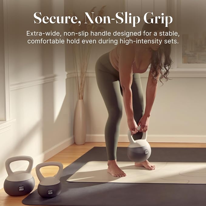 WeGym Soft Kettlebells with Cushioned Impact-Resistant Base and Anti-Slip, Wide-Grip Handle for Home Workouts, Weightlifting, and Full Body Strength Training