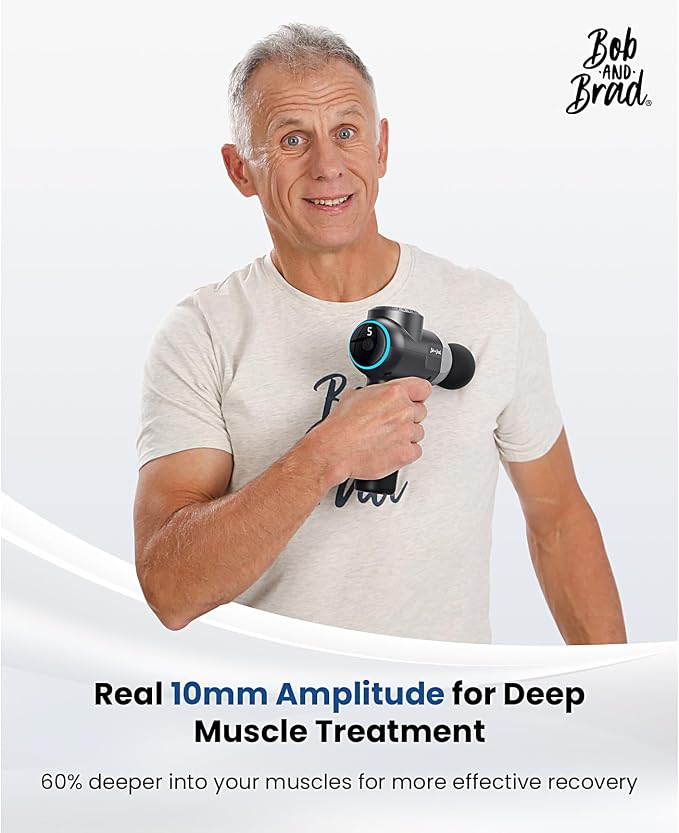 BOB AND BRAD C2 Plus Massage Gun with Heat, Deep Tissue Percussion FSA Massager Gun for Athletes & Pain Relief, Electric Handheld Back Neck Shoulder Muscle Massager, HSA Eligible Gift