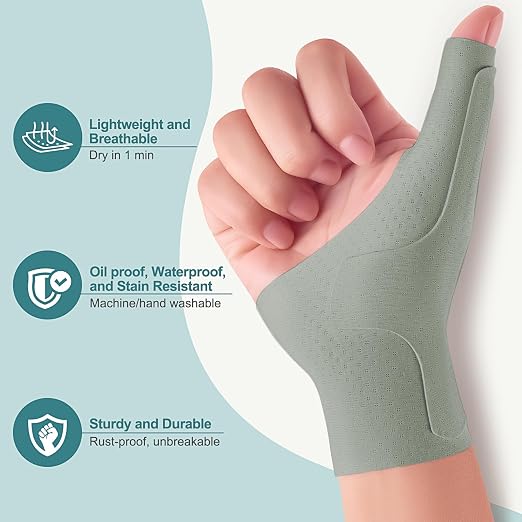 Wrist Thumb Brace Mommy Compression Stabilizer Waterproof Thumb Spica Splint for Arthritis,Trigger Finger,De Quervains Tenosynovitis,Tendonitis,CMC Joint Pain and Support-Women Men-Left or Right Hand