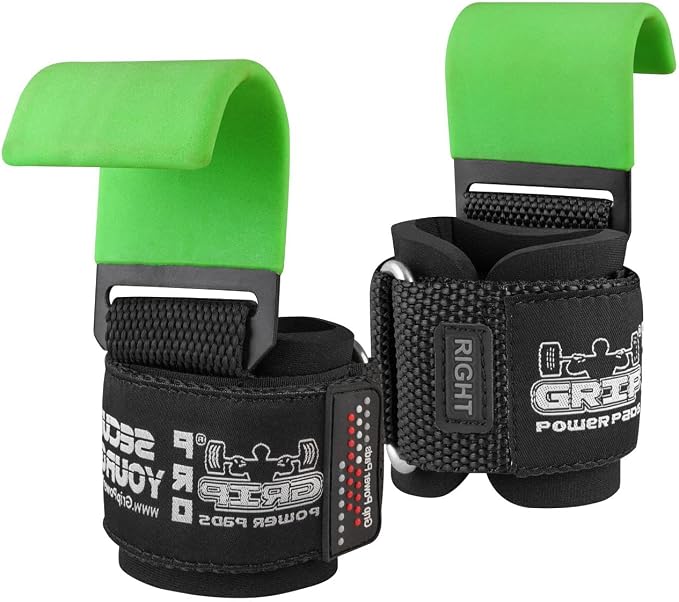 Weight Lifting Rod Hooks Heavy Duty Wrist Wraps Power Weight Lifting Training Gym Grips Straps Set of 2