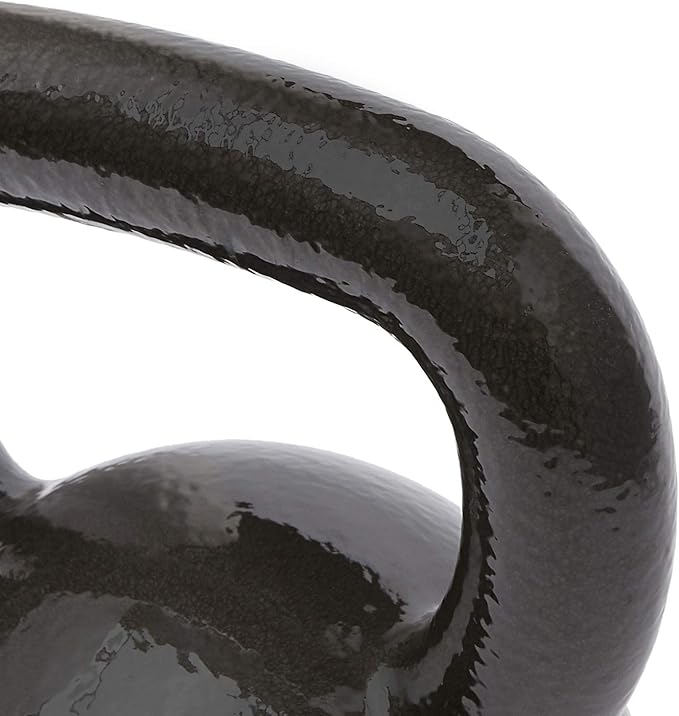 Amazon Basics Cast Iron Kettlebell for Strength Training, Textured Wide Handle, Black