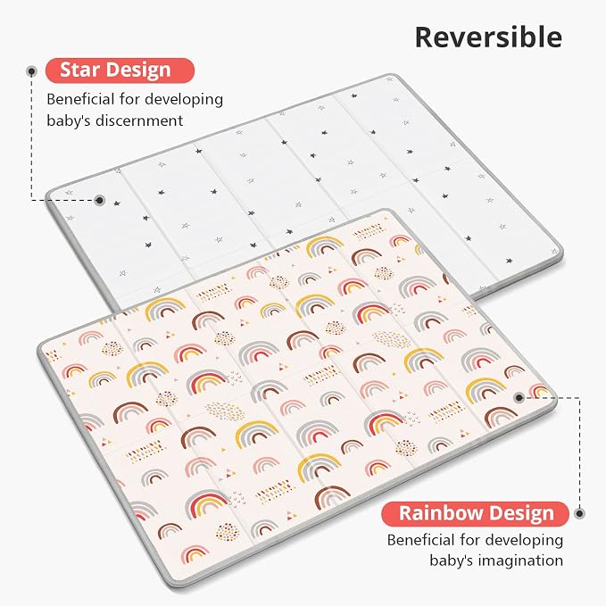 Piglog Baby Play Mat,Foldable 70 x 59 Play Mat,XPE Foam Baby Floor Play Mat | Perfect for Use Playpen, Soft Non-Slip Baby PlayMats for Floor and Tummy Time, Play Mat for Babies 0-12 Months