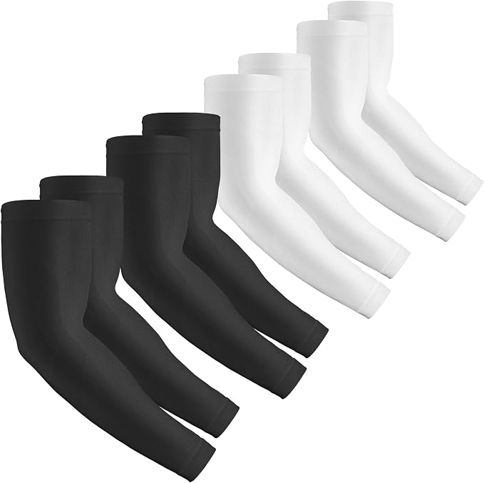 2 Pairs UV Protection Cooling Arm Sleeves Compression Sun Sleeves for Men Women Youth, Tattoo Cover Up, UPF 50
