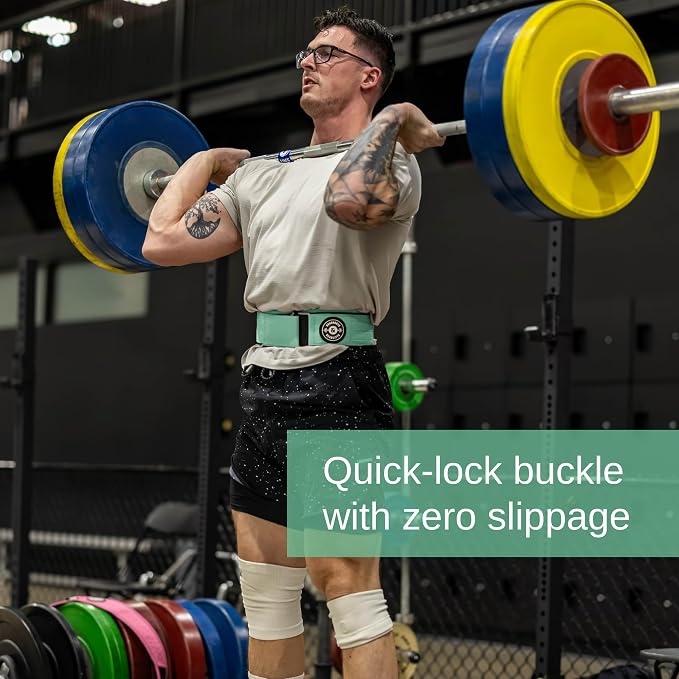 Weight Lifting Belt for Squats, Weightlifting Belt for Deadlifts - 4in Back Support for Bodybuilding | Powerlifting, Locking Metal Buckle, Weight Lifting Belts for Men - Quick Locking
