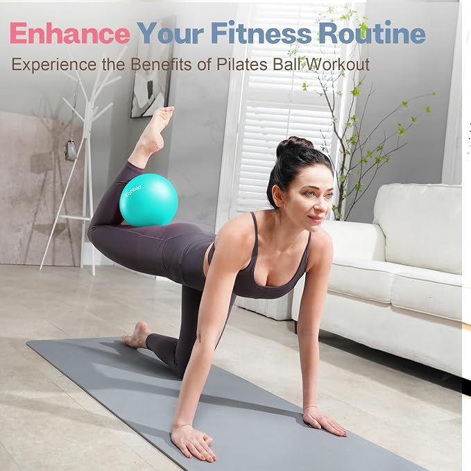 kisnbld Small Exercise Ball, 9 Inch Mini Pilates Ball, Anti Burst and Slip Resistant Mini Yoga Ball for Stability, Fitness, Physical Therapy, Stretching & Core Strength Workout at Home Gym & Office