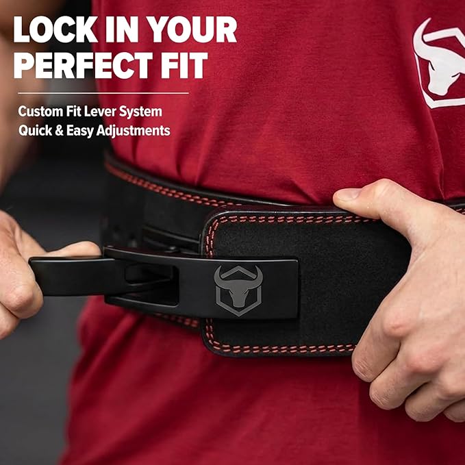 Powerlifting Lever Belt - 10mm / 13mm Weight Lifting Belt (USPA & IPL Approved) for Heavy Weightlifting - Lower Back Leather Support for Deadlifts and Squats