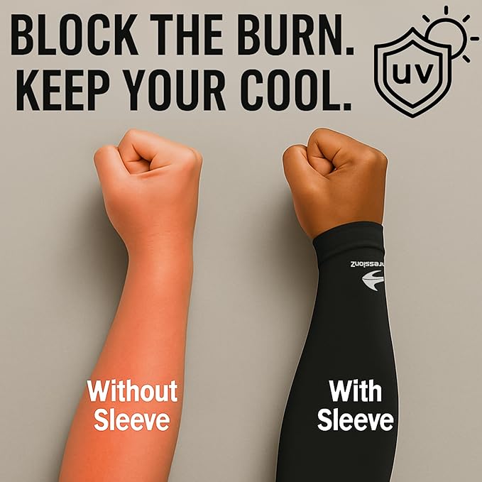CompressionZ Youth Sports Arm Sleeves | Kids Cooling UV50+ Protection Volleyball Football Basketball Baseball - Boys & Girls