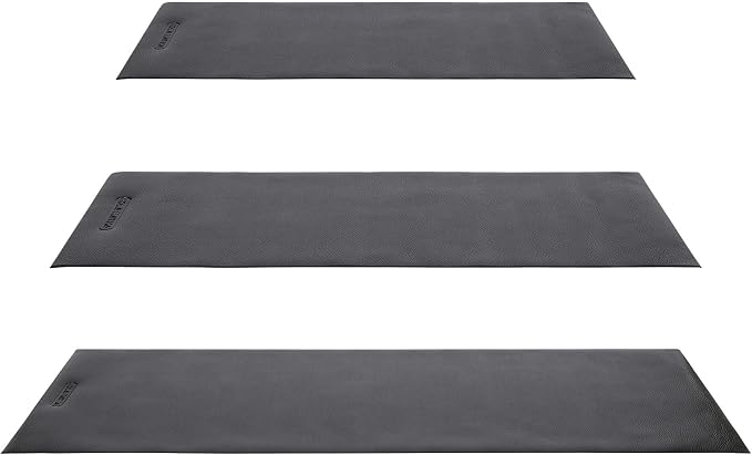 HolaHatha Lightweight Padded Exercise Yoga Mat, Non Slip Thick Foam Foldable Pad for Stretching and Workout Activity, 79 x 35.5" Medium, Grey