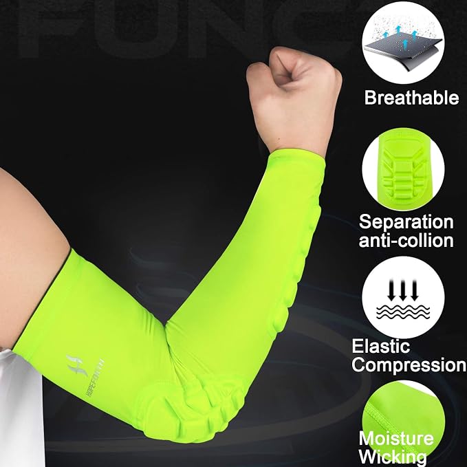 2PCS Padded Elbow Forearm Sleeves Compression Arm Protective Support