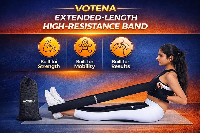 76 Inch Extended Length Resistance Bands - Heavy Duty Elastic Fabric & Natural Rubber Long Workout Loop for Pull Up Assist, Vertical Jump Training, Mobility & Full Body Fitness