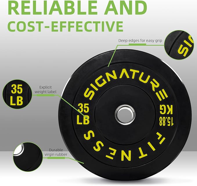 Fitvids 2-Inch Olympic Rubber Weight Plates Pair, Bumper Plates for Strength Training, multiple options