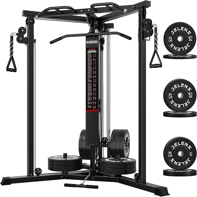 CC01 Cable Crossover Machine with High and Low Pulley System, Functional Trainer with Pull Up Bars and Optional Bundle, Cable Machine for Home Gym Power Workout