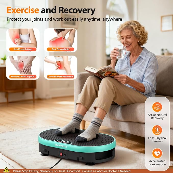 Vibration Plate Exercise Machine for Body Shaker Machine & Weight Loss, Shake Plate with Resistance Bands, 120 Speed Levels, Remote Control, Full Body Workout, Compact Home Gym Equipment