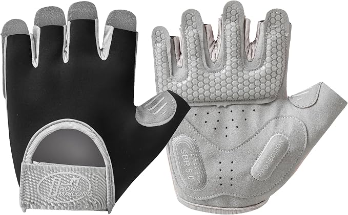SUJAYU Workout Gloves for Women & Men, Anti-Slip Fingerless Gloves for Weightlifting, Mens Workout Gloves Gym Gloves Fitness Gloves