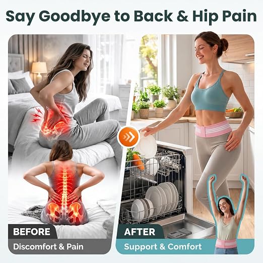 Sacroiliac SI Joint Hip Belt for Women and Men, Lower Back Support Brace, Sciatica Pain Relief, Breathable & Adjustable