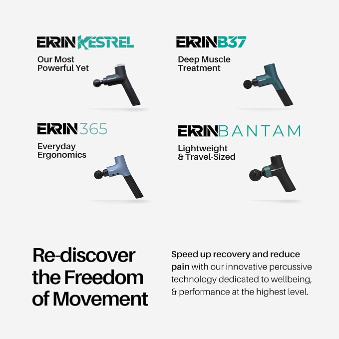 Ekrin Athletics Kestrel Massage Gun: Enhanced Precision & Comfort for Superior Muscle Recovery & Wellness | Relieve Sore Muscles and Stiffness