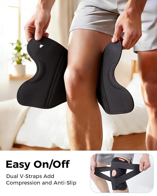 Medical Knee Brace for Women & Men,Knee Support with Side Stabilizers | Adjustable V-Straps,Anti-Slip for Knee Pain,Meniscus Tear,ACL,MCL, Arthritis,Patella Stability and Injury Recovery