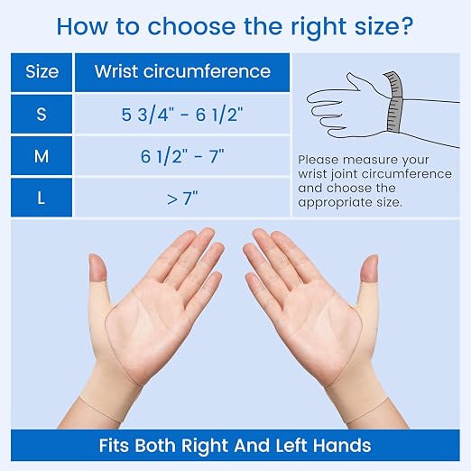 VELPEAU Elastic Thumb Wrist Support Brace (Pack of 2), Splashproof Compression Sleeve for Arthritis Pain, Tendonitis, Sprains, Sports, Splint Liner, Fits Left & Right Hands (Long Version - Khaki, Large)