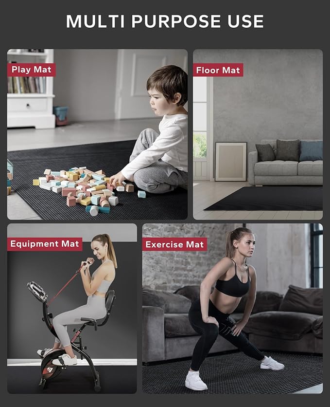 HAPBEAR Large Exercise Mat-6'x4'/7'x5'/6'x8'/6'x9'/6'x10'/6'x12'x 1/3"(8mm) | Non-Slip, Ultra Durable, Thick Workout Mat for Home Gym Flooring, Cardio, Yoga & Fitness; High-Density, Shoes-Friendly