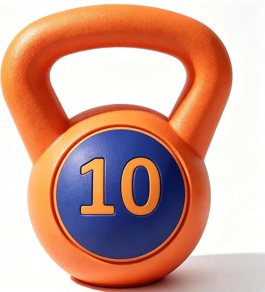 Single Kettlebells, Coated Cast Iron Kettlebell Weights with Wide Grip Handle & Flat Bottom, Strength Training Equipment for Swings, Squats, Deadlifts, Push-Ups & Home Gym Workouts