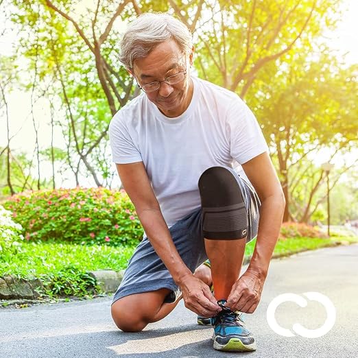 Copper Compression PowerKnit Knee Sleeve- Copper Stabilizer Support Brace for Meniscus Tear, ACL, MCL, Arthritis, Joint Pain Relief, Running, Sports, Hiking- Men & Women- Fits Right/Left - L/XL