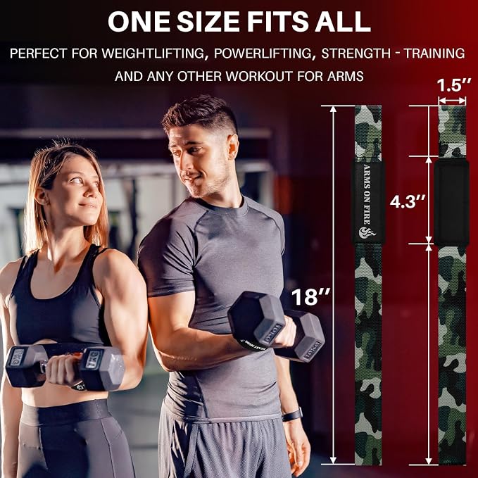 TECEUM Neoprene Padded Cotton Lifting Straps for Weightlifting, 1 Pair