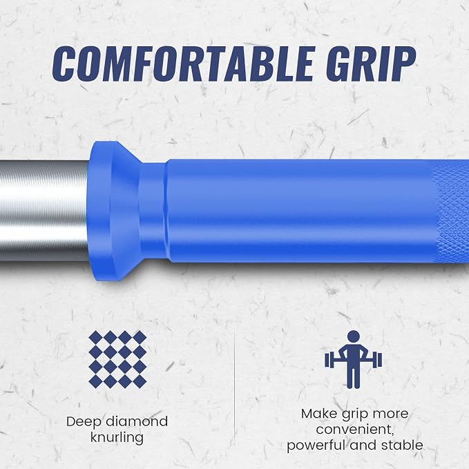 TECHNOAGE Steel Standard Barbells for 1-Inch Plates, 350LB | Standard steel bars for 1-inch plates with 350LB capacity, knurled grips, and compact 5FT or 6FT options