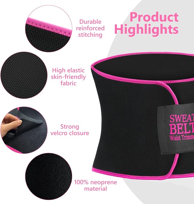 AMZBOSS Waist Trainers for Women Belly Fat, Waist Sweat Band for Women | Sweat Waist Trainer for Women, Belly Band Sweat Belt, Sweat Band for Stomach Weight Loss, Belly Wrap Waist Trimmer