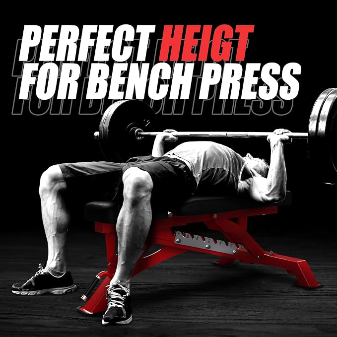 RITFIT Adjustable Weight Bench, Incline Decline Flat, 1300LB Capacity | Full Body Workout Bench for Home Gym Strength Training, 10 Backrest Positions, 3 Seat Angles, Heavy Duty Steel Frame