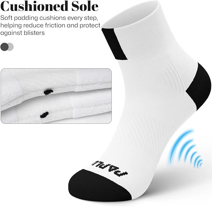Ankle Compression Socks for Women 6 Pairs, Running Socks with Arch Support | Moisture Wicking Cushioned Plantar Fasciitis Socks for Walking, Jogging, Climbing, Tennis, Golf, Fitness and Everyday Use