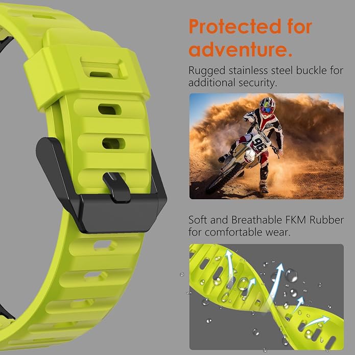 WINGLE FKM Rubber Bands for Apple Watch Band Ultra 3/2/1 Band Ultra 49mm Series 11 10 46mm 45mm 44mm 42mm SE 3/2/1 9 8 7 6 5 4 3 Men, Military Rugged Metal Connector Silicone Apple iWatch Sport Bands