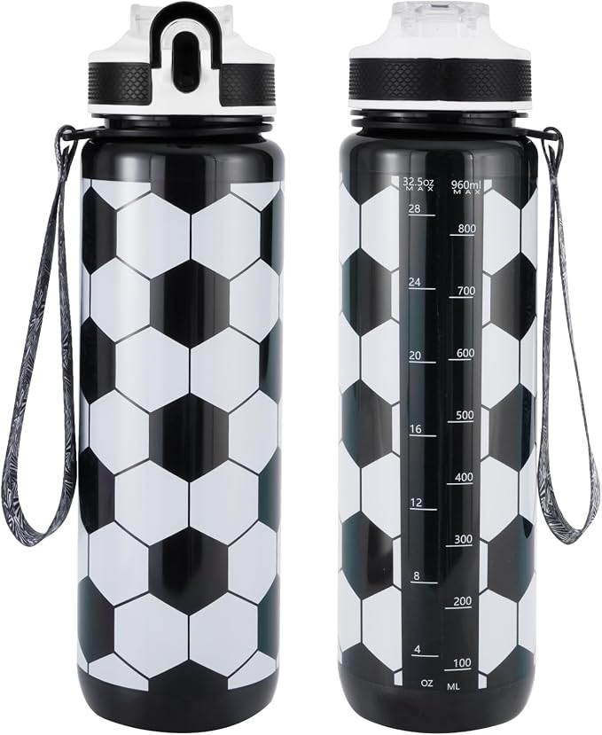 EYQ 32oz Water Bottle with Straw, Time Marker, Blue Purple | Blue Purple Tritan, BPA Free, Time Marker, Leakproof Lock Lid, Wide Mouth, for Gym, School, Office and Travel