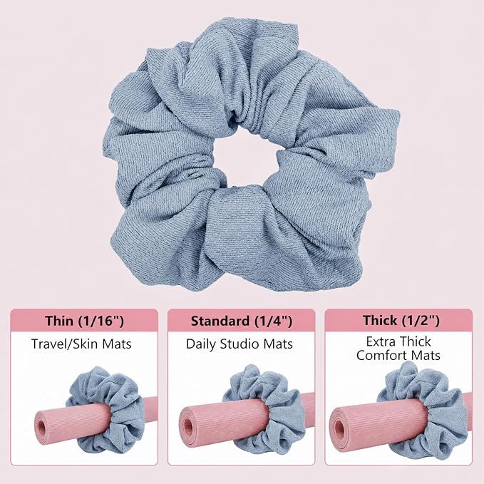Yoga Mat Scrunchie Yoga Mat Strap Carrier Pilates Mat Holder | Holds Your Yoga Mat in Style, Adjustable & Stretchy Yoga Mat Band, Fits Most Standard Yoga Mats (mat not included),Yoga Gifts