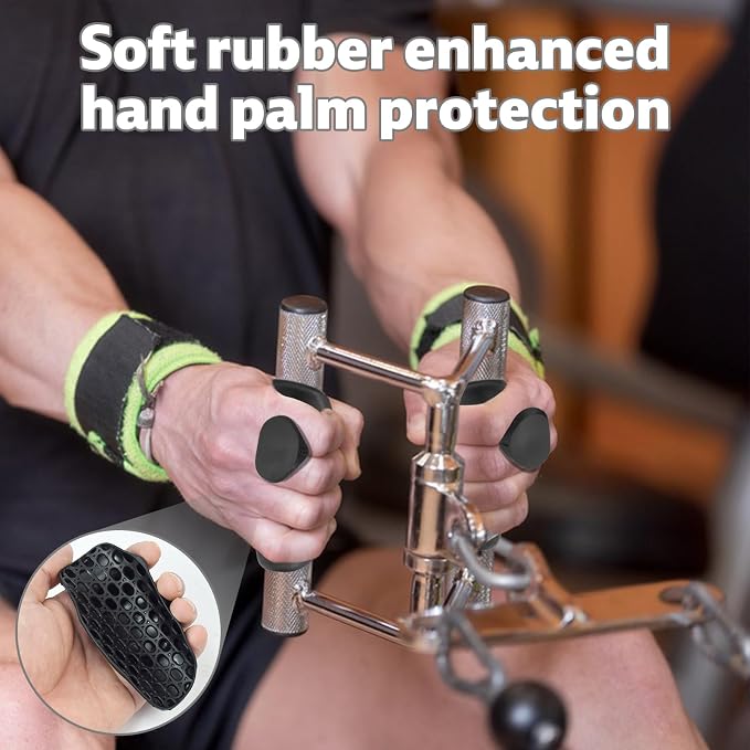 Rubber Gym Grips for Weight Lifting Workout Grip for Men Women | Anti-Slip Workout Grips for Weight Lifting Hand Protector, Rubber Weight Lifting Grips for Men Women Bodybuilding, Deadlifts