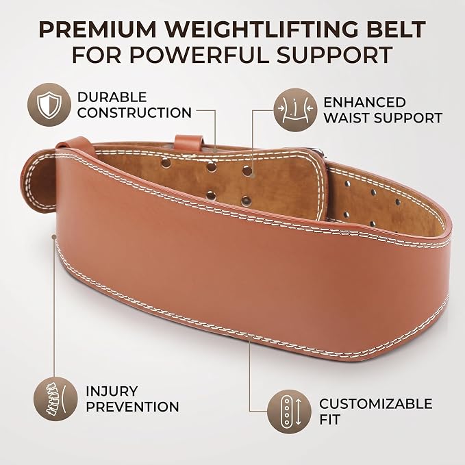VBESTLIFE Weight Lifting Belt, Imitation Cowhide Weightlifting Waist Protection Belt Widen Gym Belts for Weightlifting Powerlifting Strength Training Squat Deadlift Workout Waist Support