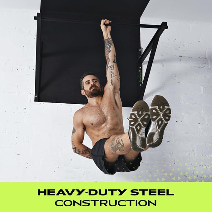 Wall Mounted Pull Up Bar, Heavy-Duty Steel, 500lbs Weight Capacity
