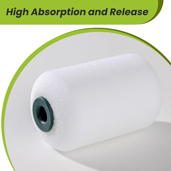 Mini Foam Paint Roller Covers, 2 Inch, 12 Pack, High Density | Small Paint Roller Refills for Smooth Finishes on Walls, Cabinets and Detail Painting, for Water-based or Oil-based Paints