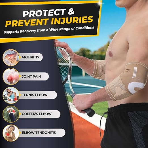 NeoTech Care Elbow Support Brace (Beige, Size L, 1 Unit)