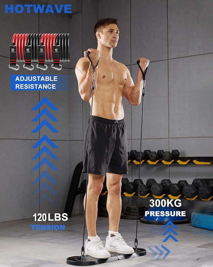 HOTWAVE Push Up Board, Portable PushUp Board, Foldable 20 in 1 Push Up Bar | Multifunctional Pushup Handles for Floor, Professional Strength Training Equipment For Men and Women at Home Gym