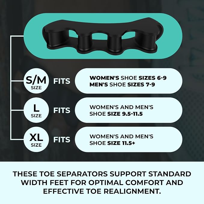 VYCE PrimalStep Toe Separators, Spreaders, Spacers, Large | Straightener to Correct Toes for Men and Women, Bunion Corrector, Plantar Fasciitis and Athletic Mobility