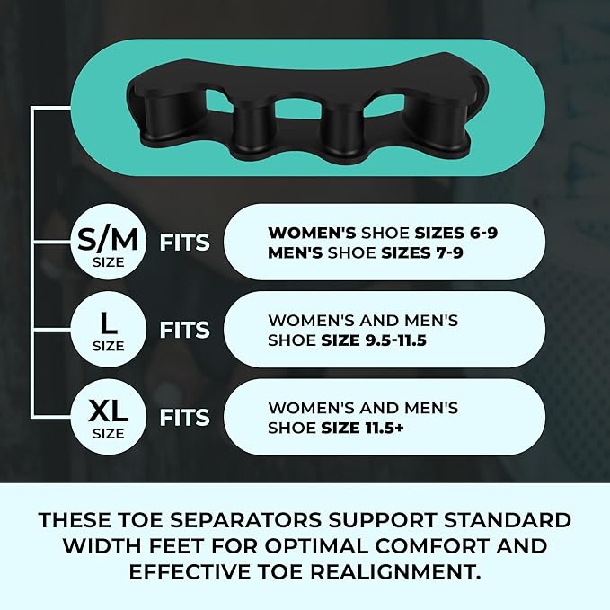 VYCE PrimalStep Toe Separators, Spreaders, Spacers, S/M | Straightener to Correct Toes for Men and Women, Bunion Corrector, Plantar Fasciitis and Athletic Mobility
