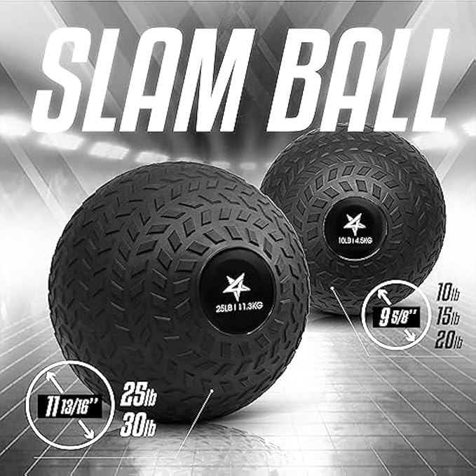Yes4All Slam Balls, 10-40lb Weighted Ball Weight, Durable PVC Sand Filled Workout Dynamic Slam Ball for Strength Training, Triangle, Black, 10lbs