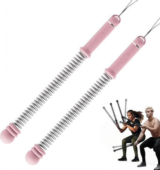 Ropeless Battle Rope Battle Ropes for Home Gym - 2PCS workout ropes with Non-Slip Handles, Durable Workout for All Fitness Levels (Pink)