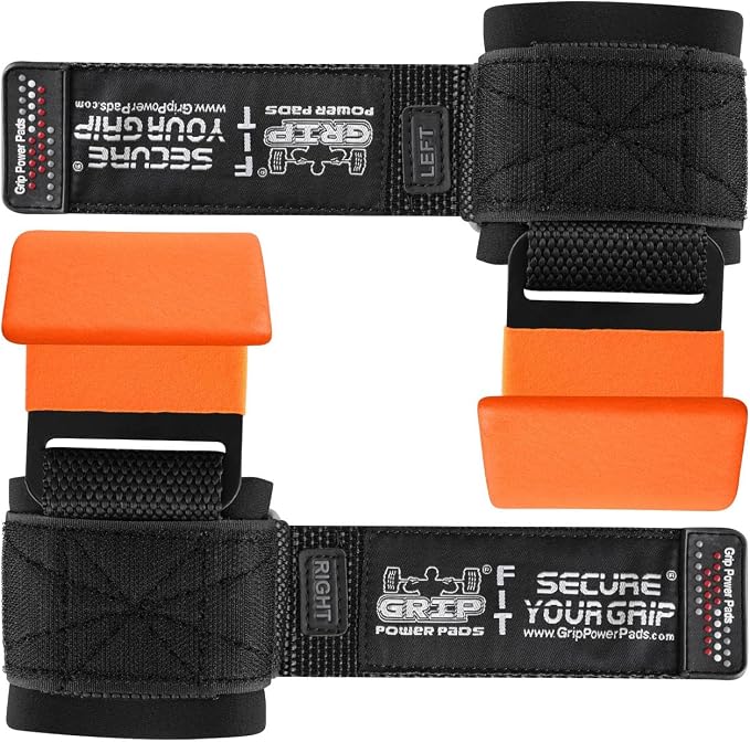 Weight Lifting Rod Hooks Heavy Duty Wrist Wraps Power Weight Lifting Training Gym Grips Straps Set of 2