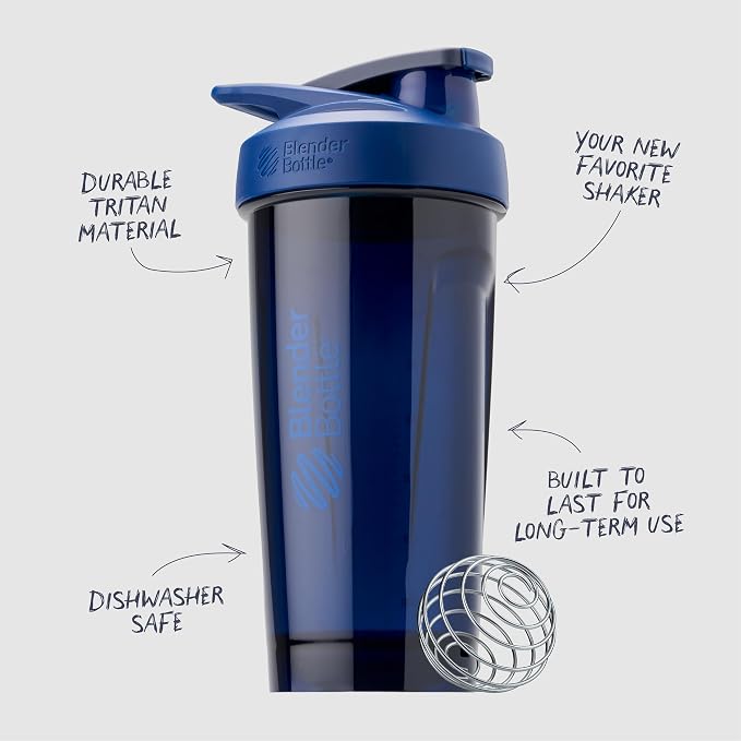 BlenderBottle Sport Flip Tritan Shaker Bottle 28 oz Blue