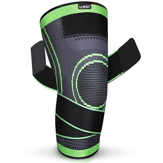 Knee Brace with Straps for Women/Men, Knee Compression Sleeve for Knee Pain, Arthritis, ACL, PCL, Meniscus Tear, Joint Pain Relief. Knee Support for Running, Workout, 1 pcs (Green, L/XL)