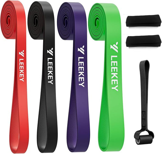 LEEKEY Pull Up Assistance Bands,Muit Levels Resistance Bands for Senior/Adults,Exercise Bands with Door Anchor, Strength Bands for Fitness Training, Physical Therapy,Home Gym Workouts