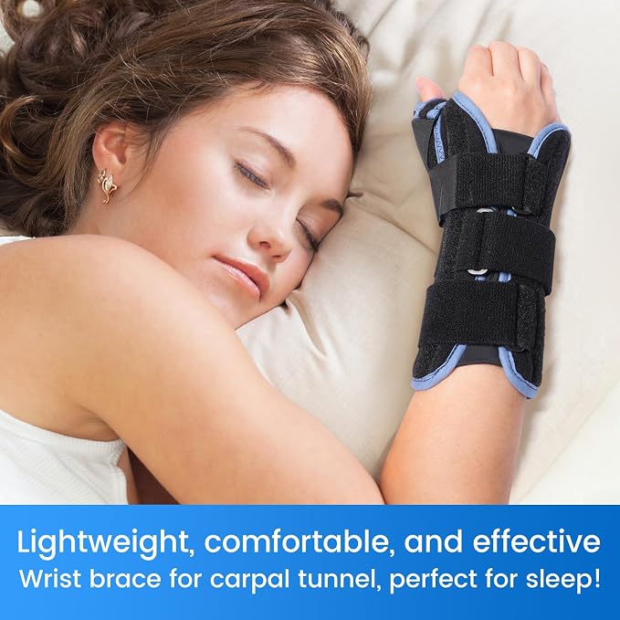 Velpeau Carpal Tunnel Wrist Brace with Thumb Stabilizer Night Support, Completely Stabilizes Wrist Thumb Joint, Pain Relief for Tendonitis, De Quervain's Tenosynovitis, Arthritis (Reg, Right Hand, M)