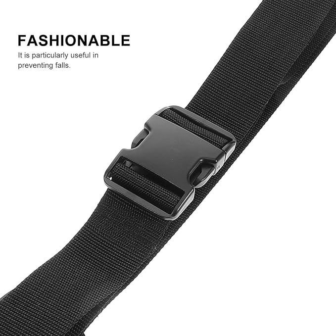 TEHAUX Sturdy Adjustable Fixing Band Wheelchair Accessory Black Waist Belt for Elderly Patients Mobility Scooter and Safety Strap